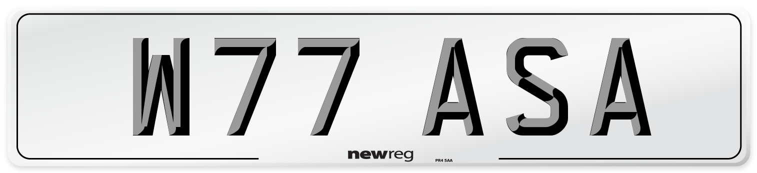 W77 ASA Number Plate from New Reg